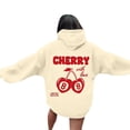 thumbnail image 1 of Puliio Womens Oversized Cherry Print Pullover Hoodies Fall Casual Long Sleeve Hooded Sweatshirts, 1 of 7