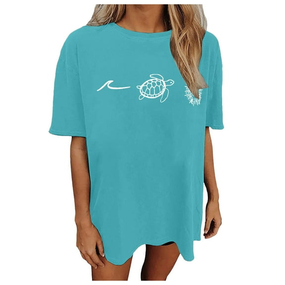 Puliio Womens Oversized Tshirt Flower Graphic Tees Music Short Sleeve Shirts Summer Casual Loose Beach Tops