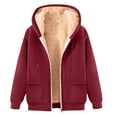 thumbnail image 1 of Puliio Womens Oversized Winter Warm Solid Full Zip Hoodies Cozy Long Sleeve Hooded Sweatshirts with Side Pockets, 1 of 3