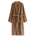 thumbnail image 1 of Puliio Womens Robes Fall Winter Warm Fluffy Striped Long Bathrobe Soft Comfy Warm Sleepwear,Size L, 1 of 3