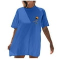 thumbnail image 1 of Puliio Womens T Shirts Beach Oversized Graphic Short Sleeve Crewneck Tee Summer Holiday Retro Baggy Shirts Tops, 1 of 7