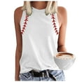 thumbnail image 1 of Puliio Womens Tank Tops Baseball O Neck Tank Women Print Baseball Tanks Cute Workout Graphic Casual Summer Sleeveless Vest Top, 1 of 4