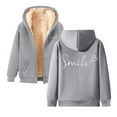 thumbnail image 1 of Puliio Womens Zipper Hoodies Fashion Letter Printed Long Sleeve Hoody Sweatshirts Autumn Winter Warm Comfy Oversized -Lined Jacket Hooded Coats, 1 of 6