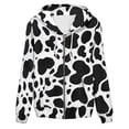 thumbnail image 1 of Puliio Zip Up Hoodies for Women Cow Print Long Sleeve Fall Western Hooded Jackets Casual Sweatshirts with Pocket, 1 of 2