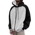 thumbnail image 1 of Puliio Zip Up Jackets for Men Two Tone Raglan Sleeve Full Zip Drawstring Long Sleeve Pullover American Casual Sweatshirts With Pocket, 1 of 6