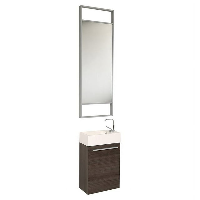 Pulito Small Modern Bathroom Vanity with Tall Mirror