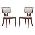 thumbnail image 1 of Manhattan Comfort Pulitze 18.1" Faux Leather Dining Chair in Silver (Set of 2), 1 of 6