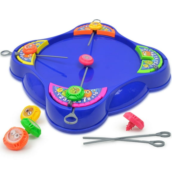 Pull-Action Rotating Battle Disk  Desktop Interactive Game for Adults  2-4 Player Tabletop Arena with Score Tracker