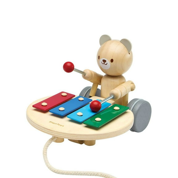 PlanToys Pull Along Musical Bear