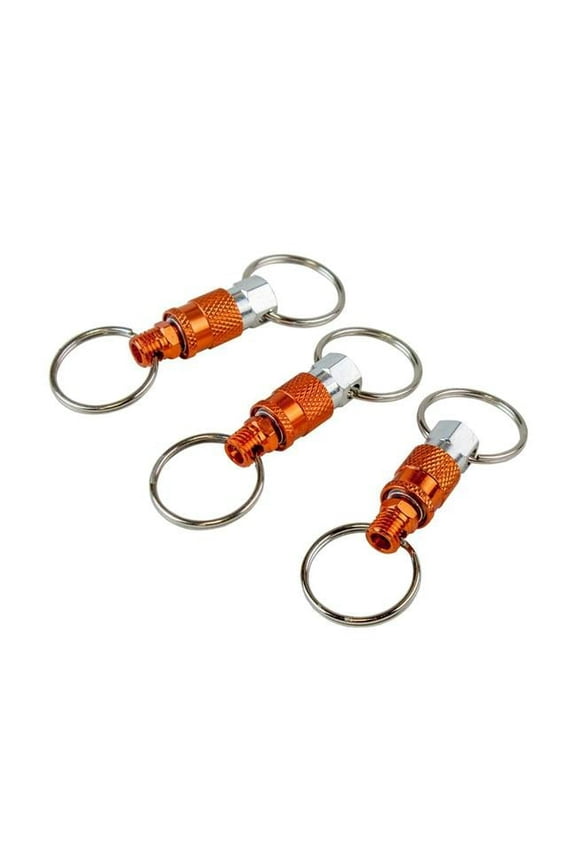 Pull Apart Coupler Keychain with 2 Split Rings, 3 Pack