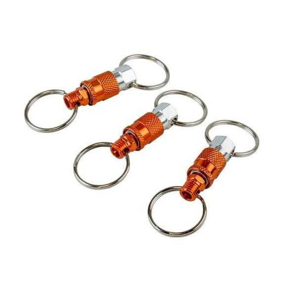 Pull Apart Coupler Keychain with 2 Split Rings, 3 Pack
