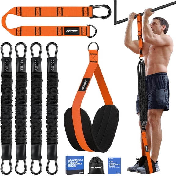 Pull Up Assistance Bands 260lbs, Heavy Pull Up Bands Resistance Bands for Pull Ups Working Out with Rest, Pull Up Bar Bands Assistance Bands Strength Workout Equipment, Height Adjustable