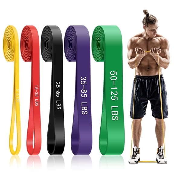 Pull Up Assistance Bands, 5-Level Resistance Bands for Working Out, Pull Up Bands for Men & Women, Exercise Bands for Full-Body Training, Fitness, Physical Therapy, Stretch Workout Bands at Home, Gym