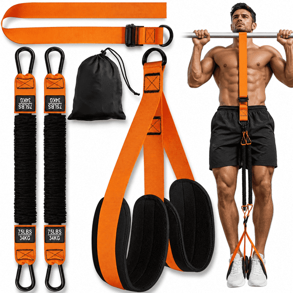 Pull Up Assistance Bands, Heavy Duty Resistance Band for Pull Up Bar, Adjustable Weight/Size with Fabric Feet/Knee Rest, Bands for Pull Up Assist for Strength Training, Pull Up Assist Band