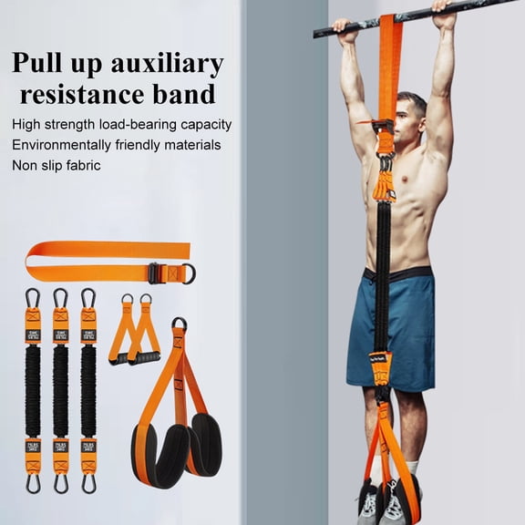 Pull Up Assistance Bands, Heavy Duty Resistance Band for Pull Up Bar, Adjustable Weight/Size with Fabric Feet/Knee Rest, Bands for Pull Up Assist for Strength Training - Style 1