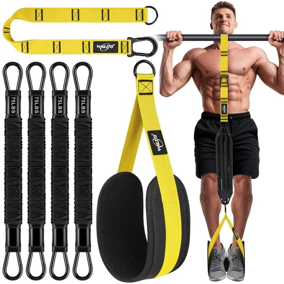 Pull Up Assistance Bands Set, Heavy Duty Adjustable Pull Up Assist Band with Feet Rest, Strength Training Bands for Home Gym Fitness, Pull-Up Bar, Calisthenics and Body Stretching