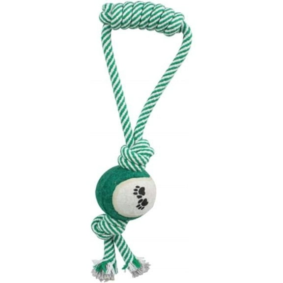 Pull Away Rope And Tennis Ball - Green, One Size