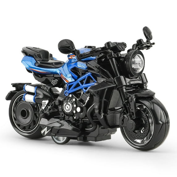Pull Back Alloy Motorcycle Toy – Realistic Die Cast Friction Powered Mini Bike for Boys Age 3+ No Battery Needed Travel Size Gift for Birthday Christmas