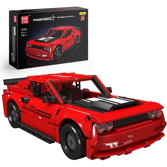 Pull Back Car Building Kits, Colletible 15080 Super Car Model, Scale Sports Cars Blocks, Speed Champion Cars Toys Sets for Adults and Boys Girls Kids Aged 14+ (738 Pieces) 