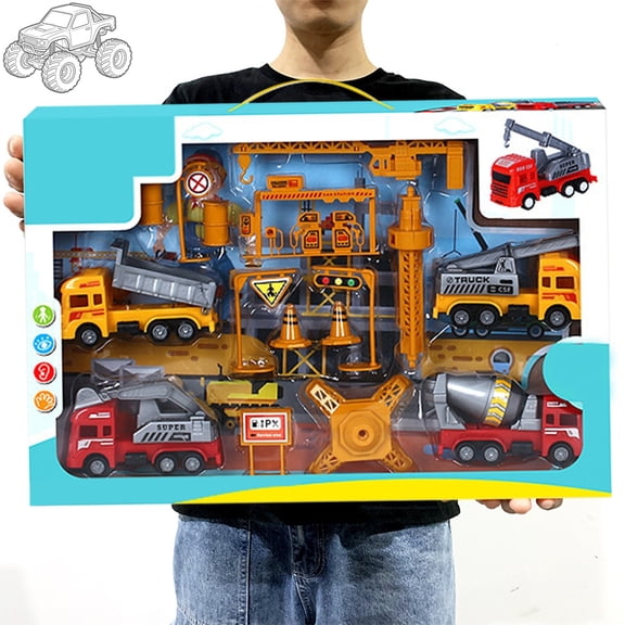 Pull Back Construction Vehicle Toy Set, 14 Pack Vehicle Models for Toddler Interactive Play, Party Favors & Classroom Prizes for Kids 3-5, Birthday Gifts for Boys and Girls, Bag Stocking Stuffers