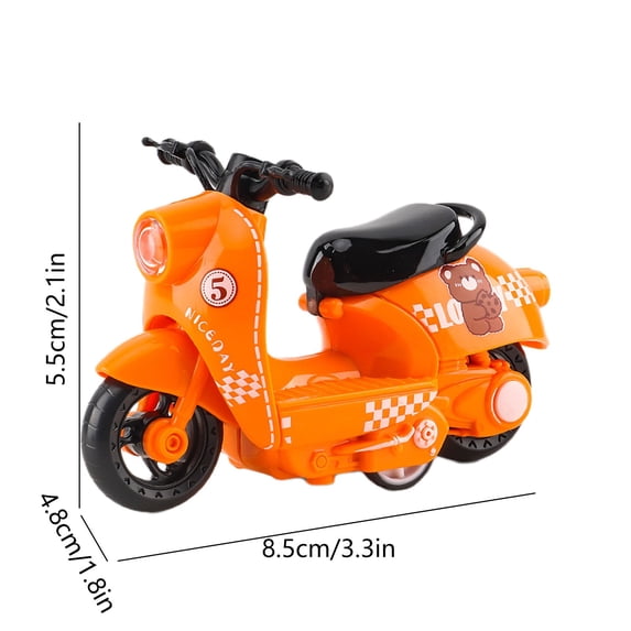 Pull Back Motorcycle Toy, Inertia Powered Racing Bike Model, Non Slip Wide Wheels Shock Absorption Vehicle, Movable Parts Simulation Motorbike Toy For Indoor Outdoor Play