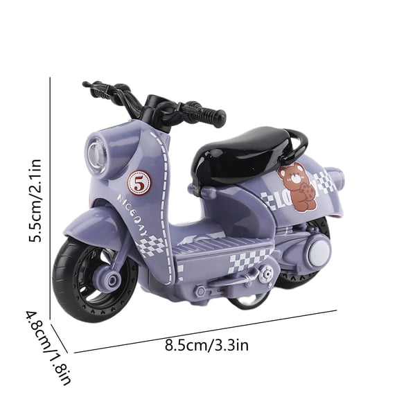 Pull Back Motorcycle Toy, Inertia Powered Racing Bike Model, Non Slip Wide Wheels Shock Absorption Vehicle, Movable Parts Simulation Motorbike Toy For Indoor Outdoor Play
