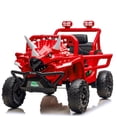 thumbnail image 1 of Xuanlur 12V Dinosaur Ride on UTV, Kids Electric Car w/Parent Control, 70W Motors, 3-Horn Dinosaur Design, Rear Light & Flag, Front Bumper, 3 Speed, LED, Bluetooth, Ride on Toys for Boys Girls, Red, 1 of 8