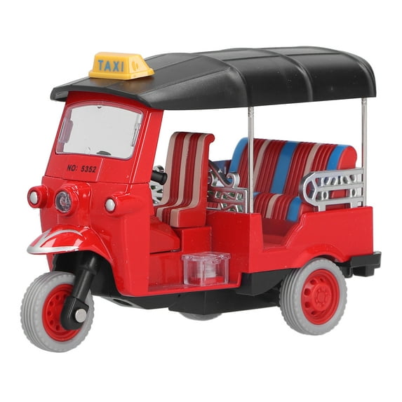 Pull Back Thai Tricycle Simulation Alloy Tuk Tuk Car Model Toy Children Vehicle Toy For Age 3+ and Up Boys Girls