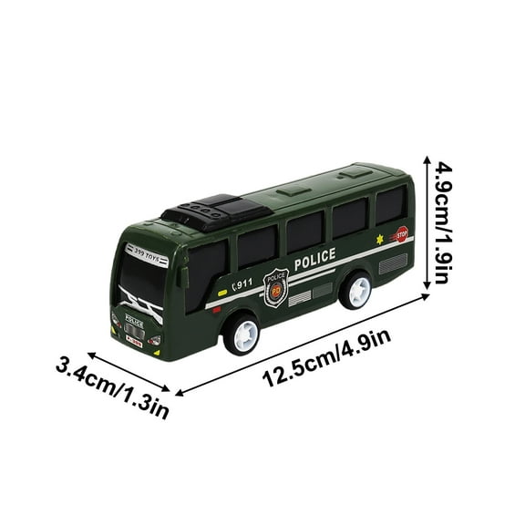Pull Back Toy Bus Model, Inertia Powered Vehicle Toy, Realistic Transport Bus Design, No Battery Required Sliding Action, Durable Plastic Toy For Indoor Outdoor Play