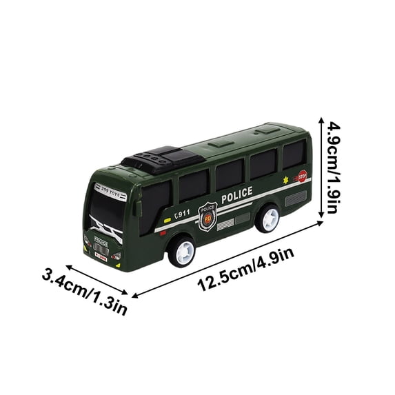Pull Back Toy Bus Model, Inertia Powered Vehicle Toy, Realistic Transport Bus Design, No Battery Required Sliding Action, Durable Plastic Toy For Indoor Outdoor Play