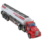 Pull Back Truck Model, Durable Wheels ABS Material 1/48 Scale RC Semi Trailer Semi Mounted  For Gift Long Head Pull Back Oil Tanker