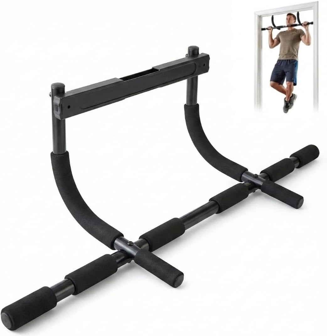 Pull Up Bar for Doorway | No-Screw Chin Up Bar with Multi-Grip  Handles | Heavy-Duty  Gym Strength  Equipment | Upper  Workout Bar for Standard Door Frames