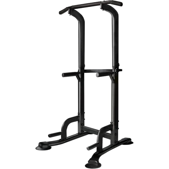 Pull Up Bar Station, Power Tower, Dip Station with 3D Backrest, Multi-Function Strength Training Stand Rack, Adjustable Height Dip Bar for Home Gym Workout Stand Fitness Exercise Equipment