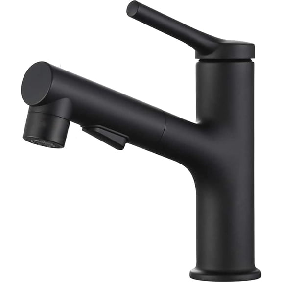 Pull Out Bathroom Tap Retractable Hot and Cold Water Sink Taps Single Hole Basin Mixer Tap with Extendible 3 Spray Modes Multi-Function Single Handle Lavatory for Bathroom