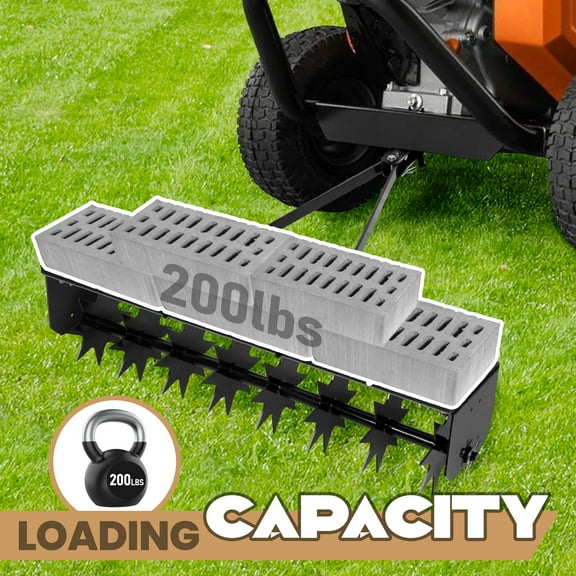Pull Behind Lawn Aerator Combo ,90LBS Load Capacity Plug Aerator & Star-Shaped Steel Tines Spike Aerator, Tow Behind Aeration Machine for Household, Farmyard, Yard, Garden Soil Aeration