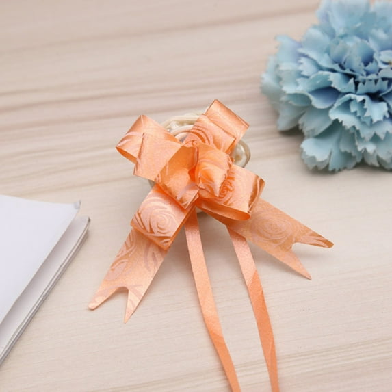 Pull Bow Ribbons Flower For Wedding Events Birthday Decor Gift Wrapping Accessories Christmas Christmas Bow/ Rose garland 100pcs orange roses