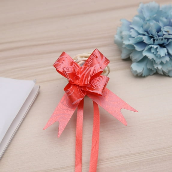 Pull Bow Ribbons Flower For Wedding Events Birthday Decor Gift Wrapping Accessories Christmas Christmas Bow/ Rose garland 100pcs red roses