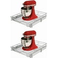 thumbnail image 1 of Pull Out Cabinet Organizer, (17" W x 21" D) Heavy-Duty Metal Sliding Drawer Shelf, Bathroom Under Sink Kitchen Cabinets Organizer and Storage Slide Out Shelves, Chrome, 1 Tier, 2 Pack, 1 of 15