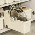 thumbnail image 1 of Pull Out Cabinet Organizer Bin with Roll Wheels, Kitchen Clear Compartment, Kitchen Bathroom Cabinet Under Sink Organizer and Storage, Multi-Use Cabinet Organizer Basket, 1 of 8