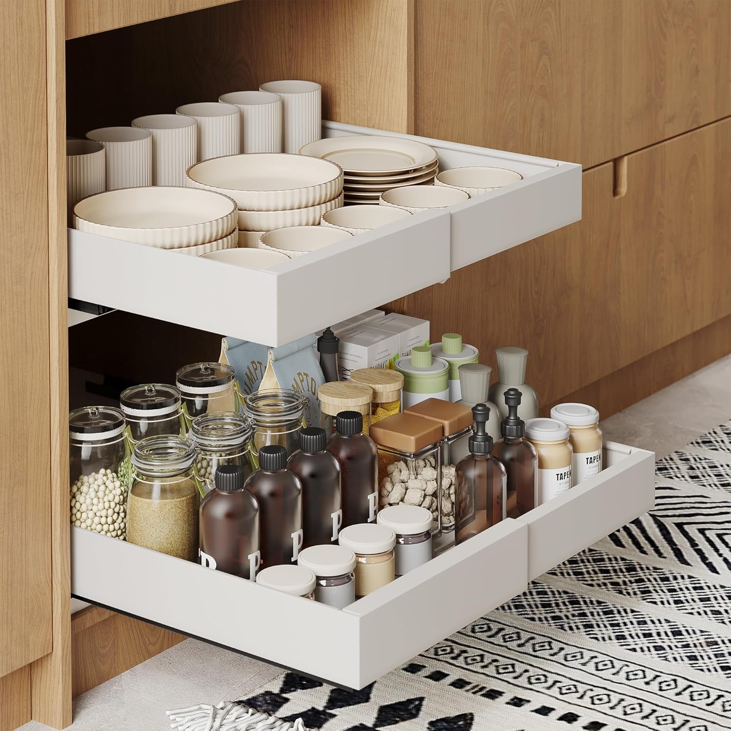 Pull Out Cabinet Organizer, Expandable Slide Out Drawers Fixed With ...
