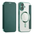 thumbnail image 1 of Nalacover Case for iPhone 16 Plus,Compatible with MagSafe Charging,Wallet Cover with RFID Blocking Card Slots,Shockproof PU Leather Magnetic Closure Folio Plating Clear Phone Case,Darkgreen, 1 of 8