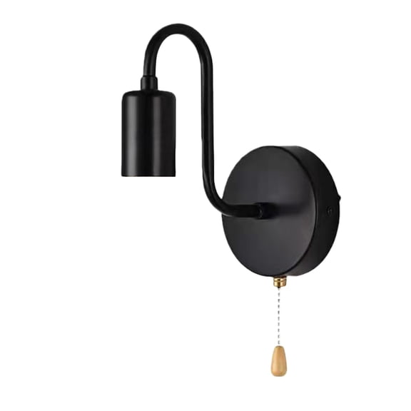 Pull Chain Wall Sconce LED Light with Switches for Bedroom Background