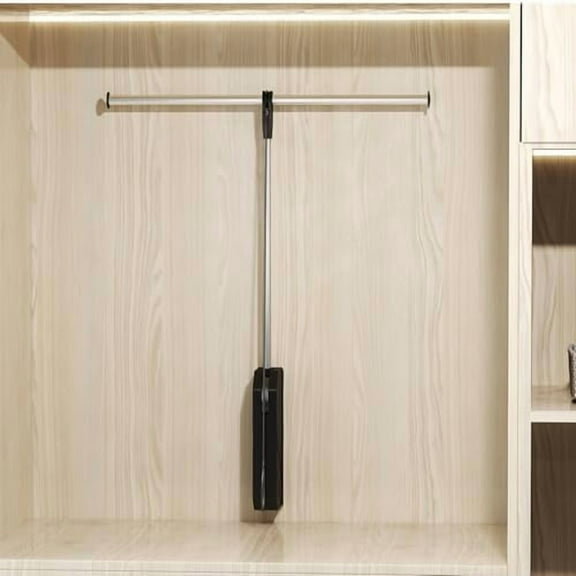 Pull Down Closet Rod- 26 Inch Closet Valet Rod Heavy-Duty Wall/Back Mounted Hanging Bar with Floating Shelves, Wardrobe Organizer for Bedroom, Dorm & Small Spaces$$Home Decor, Kitchen, & Other