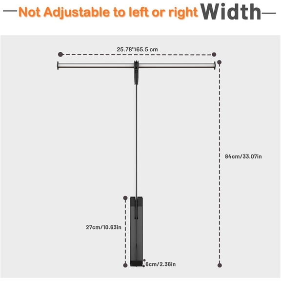 Pull Down Closet Rod, 26 Inch Soft-Close Buffering Clothing Organizer, Stainless Steel Back Mounted Closet Rod for Hanging Clothes Space-save in Tight Spots, Holds to 22lbs