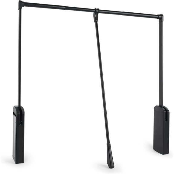 Pull Down Closet Rod, Adjustable 26-35 Inch Wardrobe Lift Rail Organizer Two-way Buffering Heavy Duty Wardrobe Hanger for Cabinet, Organizer Storage System Side Mounted, 33 lbs Load Capacity