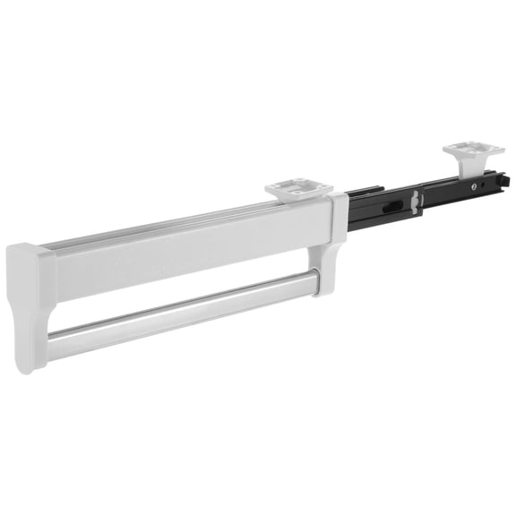 Pull Out Closet Valet Rod, Heavy-Duty Top-Mounted Wardrobe Organizer, Adjustable Dual-Rail Sliding System, Steel & Nylon Pants Hanger, Matte White, Space-Saving
