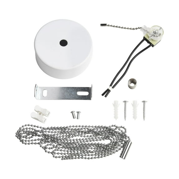 Pull Cord Light Switch Bathroom Ceiling Light Pull Cord Switch With 200Cm Chain White Smile Home