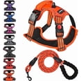 thumbnail image 1 of No Pull Dog Harness with A Free Heavy Duty 5ft Dog Leash, Adjustable Soft Padded Dog Vest, Reflective No-Choke Pet Oxford Vest with Easy Control Handle for Dogs(Orange, Medium), 1 of 7