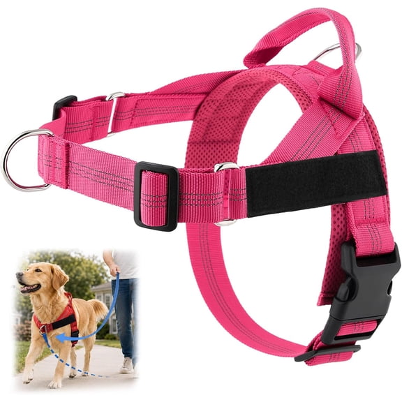 No Pull Dog Harness with Front Clip and Control Handle | Adjustable No Pull Harness with a Front Clip, Reflective Stitching and Quick-Control Handle for Daily Walks