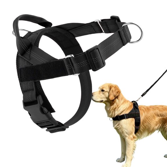 No Pull Dog Harness with Handle, Adjustable Pet Walking Vest, Soft Padded Escape Proof Dog Chest Harness, Easy Control Harness for Medium Large Dogs Daily Training Walking